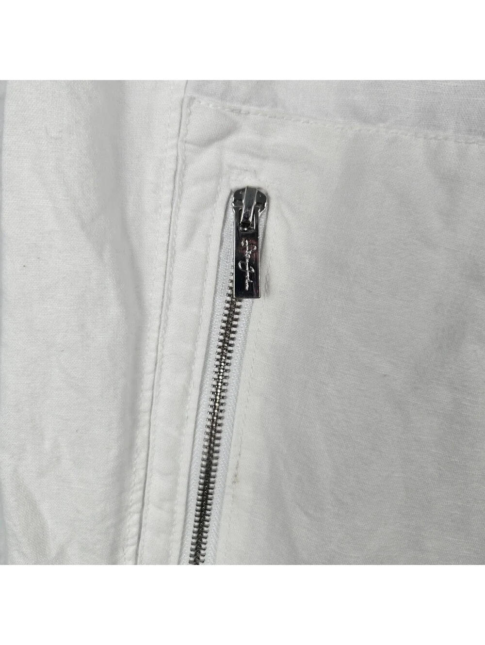 Sean John Men's White Linen Cotton Cargo Shorts Size 42 with Drawstring Waist